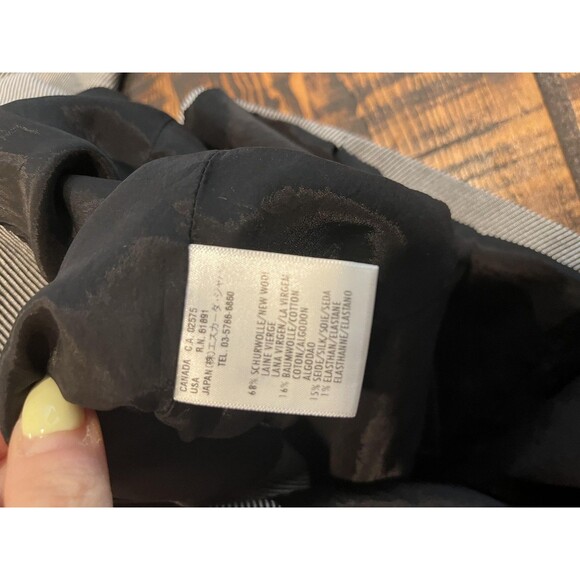 Escada Blazer Womens 36 Gray Black Herringbone Virgin Wool Blend Tailored Fitted - Picture 6 of 6